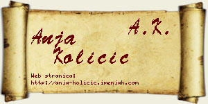 Anja Količić vizit kartica